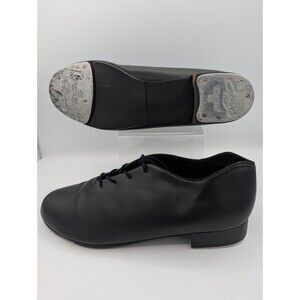 Capezio Tele Tone Tap Shoes Black Leather Mens Size 13.5 M H24 EUC